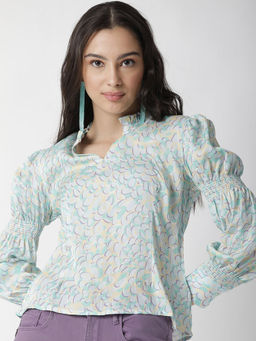 RAREISM - Floor Statement Sleeve Satin Top