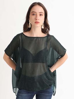 RAREISM - Green Round Neck Regular Top