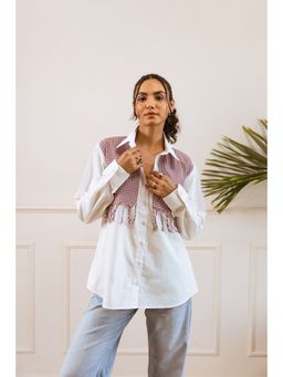 UNIMODA - Echo Layered Maroon Shirt