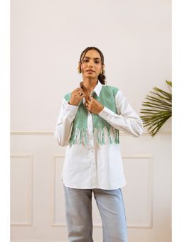 UNIMODA - Echo Layered Green Shirt