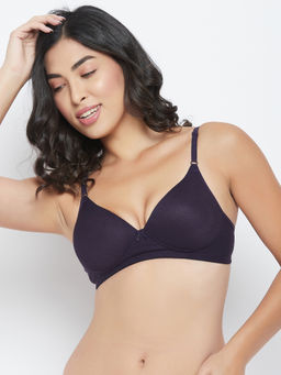 Clovia - Level-1 Push-Up Non-Wired Demi Cup Bra in Purple (38E)