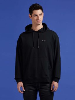 Pepe Jeans - Black Print Full Sleeve Oversized Hoodie