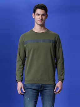 Pepe Jeans - Green Stripe Print Full Sleeve Sweatshirt