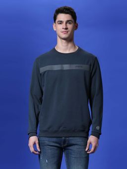 Pepe Jeans - Navy Blue Stripe Print Full Sleeve Sweatshirt