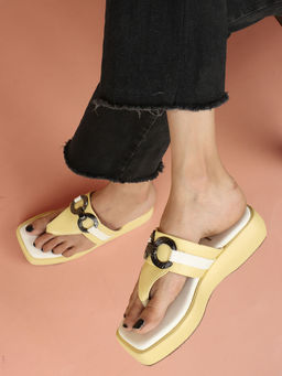 ELLE - Yellow Women Slip On Flipflops