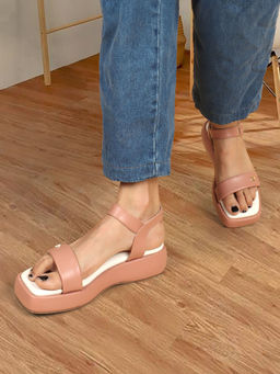 ELLE - Peach Women Buckle Sandals