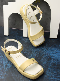 ELLE - Yellow Women Buckle Sandals