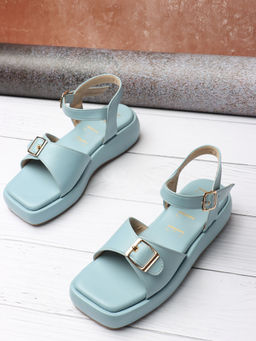 ELLE - Sky Blue Women Buckle Sandals