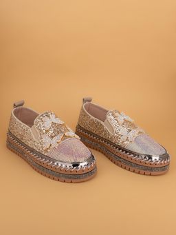 Alberto Torresi - Women Gold Loafers