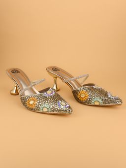 Alberto Torresi - Women Gold Kitten Mules