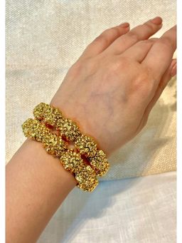 Prestones - Carved Gold Finish Temple Bangles