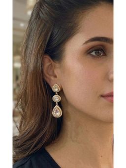 Prestones - Teardrop Cascade White Earrings