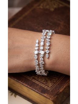 Prestones - Zircon Cascade Openable White Bangle