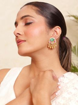 Prestones - Panna Gul Temple Studs Multicolor Earrings