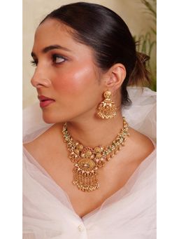 Prestones - Chaand Phool Antique Multicolor Necklace with Earrings
