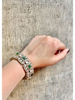 Prestones - Antique Polki Green Kada