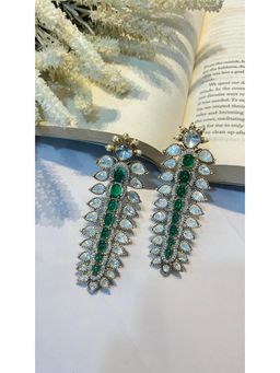 Prestones - Green Polki Green Earrings