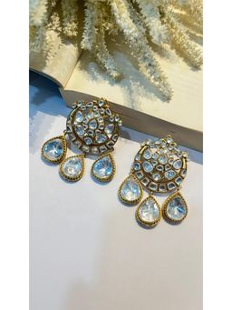 Prestones - Moissanite Polki White Earrings
