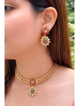 Prestones - Temple Multicolor Necklace with Earrings