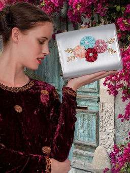 Odette - Rich Look Silver Clutch
