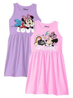 Kuchipoo - Disney Girls Pink & Lavender Cotton Dresses (Pack of 2)