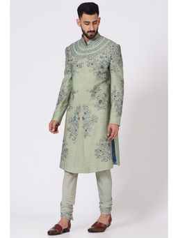 Jatin Malik - The Monotone Affaire Sherwani (Set of 4)