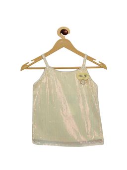 TINY GIRL - Lemon Sleeveless Sequin and Flower Embellished Top