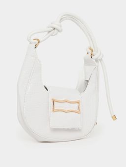 Styli - Women White Textured Shoulder Bag