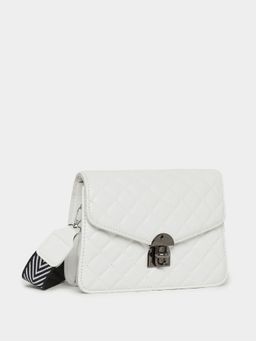 Styli - Women Off White Quilted Details Shoulder Bag