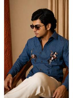 MENOIR - The Ascot Blue Shirt