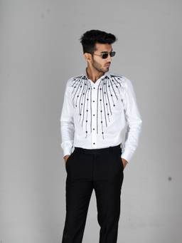 MENOIR - Timeless Core White Embroidered Shirt