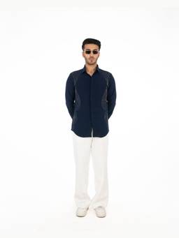 MENOIR - Horizon Chain Navy Blue Shirt