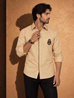 MENOIR - Crest Beige Shirt