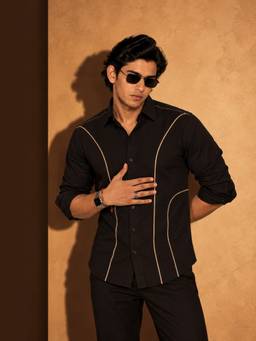 MENOIR - Noir Arc Black Shirt