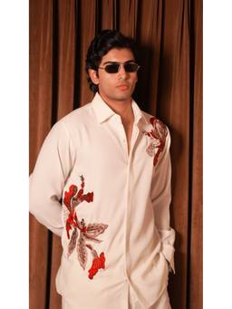 MENOIR - The Velvet Bloom White Shirt