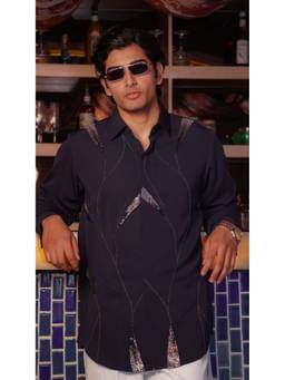 MENOIR - Midnight Vein Navy Blue Shirt