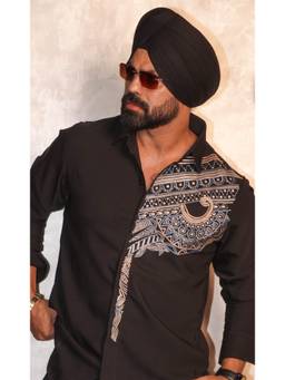 MENOIR - Shadow Crest Black Shirt