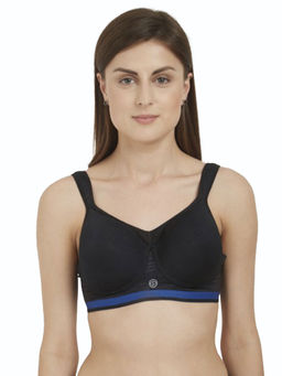 SOIE - Full Coverage High Impact Padded Non Wired Sports Bra-Black
