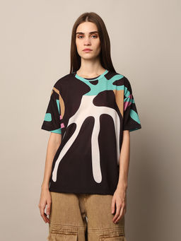 ONLY - Multi-Color Printed Oversized T-Shirt