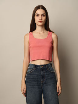 ONLY - Pink Ribbed Vest Top