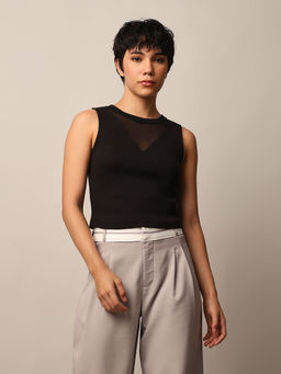 ONLY - Black Ribbed Vest Top