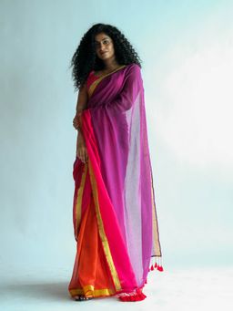 Suta - Colorblock Multi-Color Zari Saree