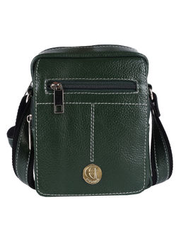 HiLEDER - Pure Leather Messenger Shoulder 7" Sling Cross Body Bag Men Women Green