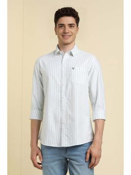 Allen Solly - Men White Stripes Slim Fit Casual Shirt