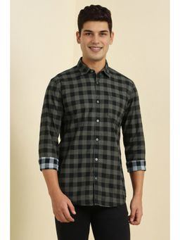 Allen Solly - Men Grey Checks Slim Fit Casual Shirt