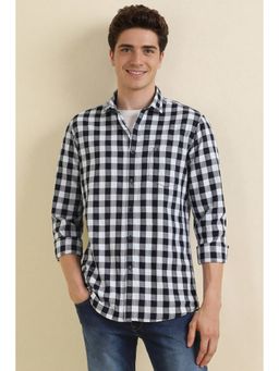 Allen Solly - Men Black Checks Slim Fit Casual Shirt
