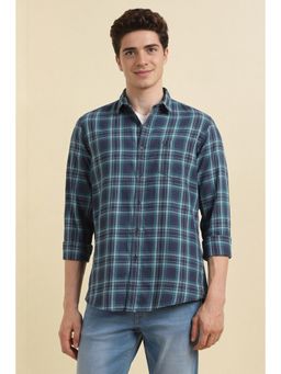 Allen Solly - Men Blue Checks Slim Fit Casual Shirt