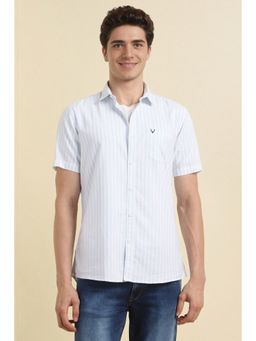 Allen Solly - Men Blue Stripes Slim Fit Casual Shirt