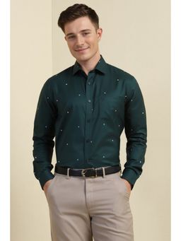Allen Solly - Men Green Printed Slim Fit Formal Shirt