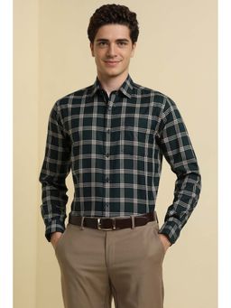 Allen Solly - Men Green Checks Slim Fit Formal Shirt